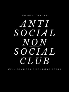 the cover of an anti social non - social club