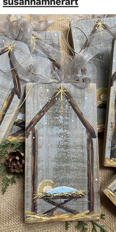 christmas nativity cards with an image of a baby jesus in the manger scene