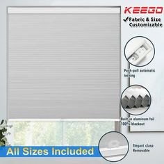 the roller shades are available in all sizes included