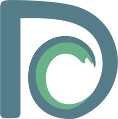 the letter p is shown in green and blue