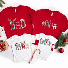 Custom Name Christmas Shirts, Personalized Family Christmas Shirts – Giftbi Kids Christmas Shirts, Fifth Grade Math, Christmas Shirts For Kids, Matching Christmas Shirts, Christmas Math, Name Christmas, Family Shirts Matching, Family Christmas Shirts, Holiday Gathering