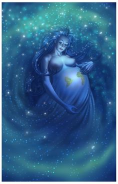 an image of a pregnant woman with stars on her belly and the caption's name