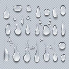 realistic water drops set on transparent background for your design or presentation, eps file available