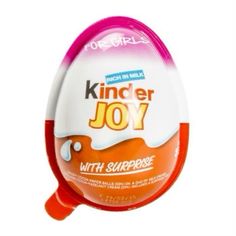 kinder joy with surprise powdered yogurt is shown in the image on a white background