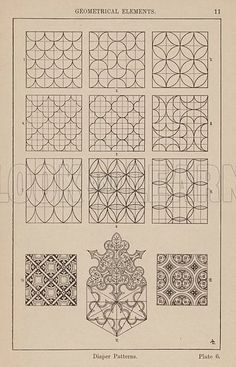 an old book with different patterns and designs on it's pages, including the design for