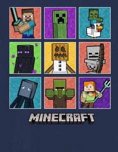 an image of some minecraft characters on a t - shirt that says minecraft