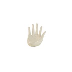 a white plastic hand on a white background