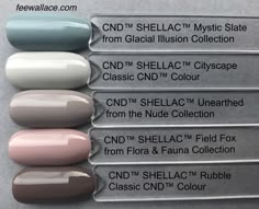 Shellac Unearthed with other colors comparison by Fee Wallace, CND NUDE collection Manicure Shellac, Shellac Manicure, Nails Art Ideas