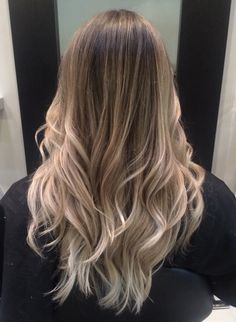 Bayalage Brunette To Blonde, Blended Bayalage, Long Hair Ombre Balayage, Hair Bayalage, Sombre Blonde Balayage, Long Bayalage Hair, Balayage Ombre Blonde, Cold Balayage, Ombre Hair Blond