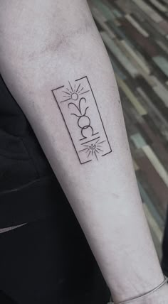 Horoscope tattoo of Aries Sun, Taurus Moon and Libra Rising in minimalist line art design Sun Rising Moon Sign Tattoo, Astrology Big Three Tattoo, Sun Moon And Rising Sign Tattoo, Rising Sun And Moon Tattoo, Aries Rising Tattoo, Rising Sign Tattoo, Libra Taurus Tattoo, Scorpio Rising Tattoo, Big 3 Zodiac Tattoo