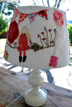 Upcycle Lampshade, Blog Palette, Recycled Crafts, Fabric Art, Fabric Scraps, Lampshades, Textile Art