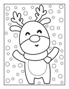 rudolph the reindeer coloring page for kids to print out and color with his nose open