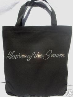 Mother of the Groom Black Tote with Shiny Rhinestones - Cute Gift on Etsy, $13.00 Father In Law Gifts, Wedding Pins, Accessories Bags Purses, Black Tote, Cute Gift, Pre Wedding