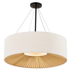 a light fixture with a white shade on it