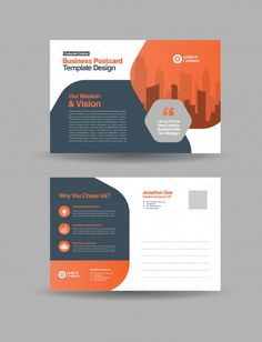 an orange and black business brochure design