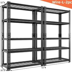 the wire - i - space shelving unit is shown with measurements for each shelf