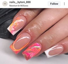 Gel Overlay Nails Design, Jamaica Nails, Holiday Acrylic Nails, Acrylic Nails Nude, Tapered Square Nails, French Summer, Spring Acrylic Nails, Summery Nails