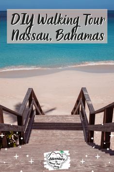 a boardwalk leading to the beach with text overlay reading diy walking tour masau,