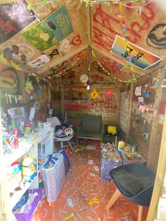 a room filled with lots of toys and decorations