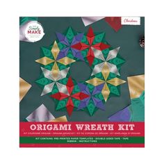 the origami wreath kit is shown