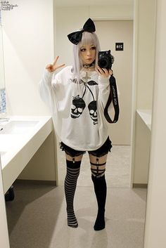 Pin by Bryonna Wells on My Kawaii Style | Pinterest Mode Harajuku, Cherry Shirt, Goth Outfit, Anime Clothes, Goth Outfits