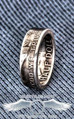 1948-1963 90% Silver Franklin Half Dollar Double Side Coin Ring Wedding Band Black Ring Box, Silver Coin Ring, Custom Coins, Half Dollar Coin, Ben Franklin, Coupon Template, Silver Anniversary, 60th Birthday Gifts, Dollar Coin