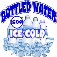 bottled water logo with ice cold bottles