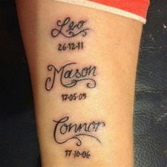 a tattoo with the names of two people on it