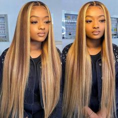 Beautyforever Glueless 6x4.75 Pre Cut Lace Honey Blonde Highlight Straight Human Hair Wigs With Breathable Cap Beinnger Wig  $139.90 Balayage Honey, Balayage Dark Roots, Balayage Dark, Highlight Wig, Wigs Curly, Pixie Wig, Color Wigs, Human Hair Wigs Blonde, Balayage Ombré