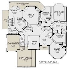 the first floor plan for this luxury home