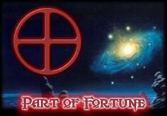 the logo for part of fortune, with an image of a spiral galaxy in the background