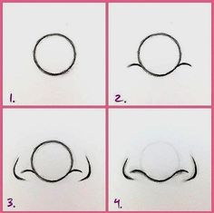 the steps to draw a circle in four different ways, including how to draw it