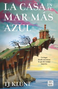 the book cover for la casa en marmas azul, with an island in the