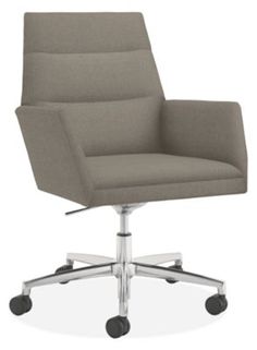 an office chair with casteors and wheels on the back, viewed from the front