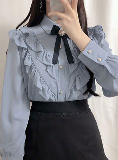 Ukay Ukay, Printed Blouses, Blouses Designs, Thrifted Items, Cute Skirt Outfits, Fashion Tops Blouse, Korean Girl Fashion