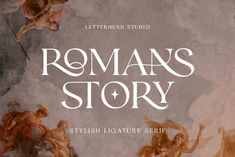 the cover for roman's story, with an image of angels flying above it