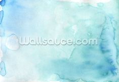 a watercolor painting with blue and green colors