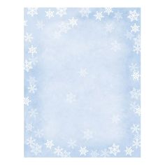 a blue and white paper with snowflakes on it