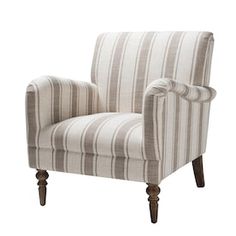 14 Karat Home Contemporary Gray Plaid Accent Arm Chair with Linen Fabric and Wood Frame in the Chairs department at Lowes.com Striped Chair, Contemporary Armchair, Accent Chairs For Living Room