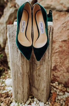 Ski Resort Wedding, Emerald Green Weddings, Green Wedding Colors, Emerald Wedding, Green Heels, Wedding Heels, Green Wedding Shoes, Kinds Of Shoes, Resort Wedding