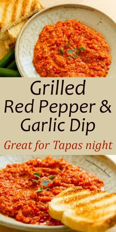 grilled red pepper and garlic dip great for tapas night with toast on the side