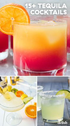 different types of drinks with oranges and lemons