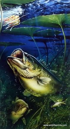 a painting of a fish in the water