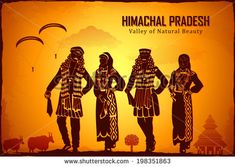 Himachal Pradesh Traditional Dress, Dress Pencil Drawing, Dress Design Sketches, Himachal Pradesh