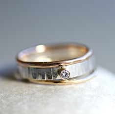 Silver, Gold and Rose Gold Set of 3 Ring, Silver Diamond Ring, Mixed Metal Ring, 14k Gold Stacking Ring Set Anniversary Rose Gold Hammered Stackable Rings, Rose Gold Stackable Rings, Mixed Metal Ring, Mixed Metal Rings, Silver Diamond Ring, Sterling Silver Stacking Rings, Stacking Ring Set, Cat Ring, Silver Stacking Rings