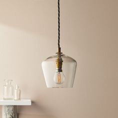 a light that is hanging from a ceiling