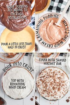 the steps to making chocolate pies