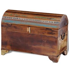 This antique-style wooden storage chest, a timeless living accessory for your home, brings large storage space and will surely help you to maintain your items in great order. This storage chest is made from reclaimed wood, which means that every piece of furniture is unique and slightly different from each other. The furniture made from reclaimed wood has characteristics of different woods like teakwood, acacia, mango wood, saal wood etc. Reclaimed wood is solid, stable, durable, and beautiful. The nail holes or clear-faced grains bring their history with them and invite another generation to permeate them with their own. Keeping this piece of furniture at home will show your concept of resource conservation, environment protection and sustainable development. Pure handmade craftsmanship a Different Woods, Box Bedroom, Wood Room, Sheesham Wood, Wooden Storage, Timeless Accessories, Hope Chest, Mango Wood, Antique Style