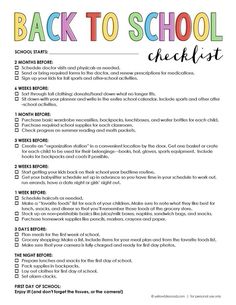 the back to school checklist is shown