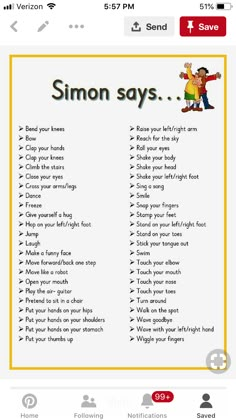 an iphone screen with the words simon says on it